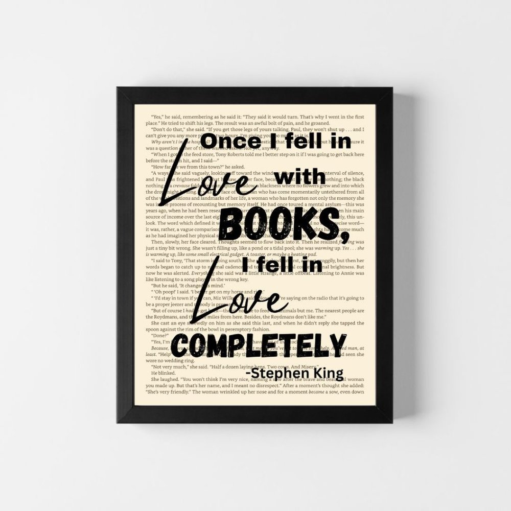 Stephen King Inspired Book Page Art Print-Fell in Love with Books - Picture 3 of 4